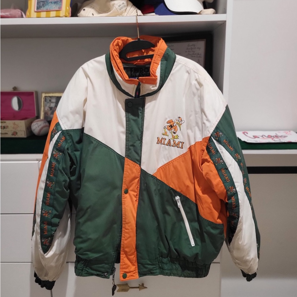 Vintage UMiami Hurricanes 80s Bomber Jacket Unisex Size XL - ACC Football